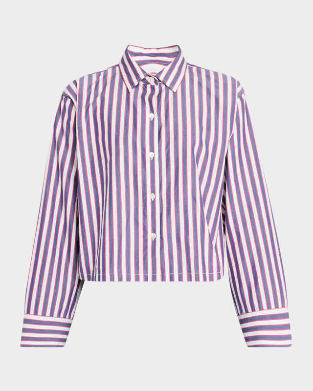 Jessie Cotton Stripe Button-Front Shirt